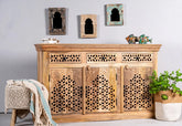 Indian Hand Carved Solid Wooden Sideboard